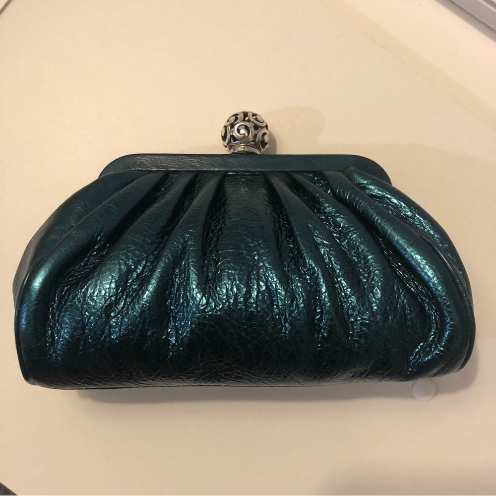 Brighton Metallic Teal Turquoise Clutch Bag